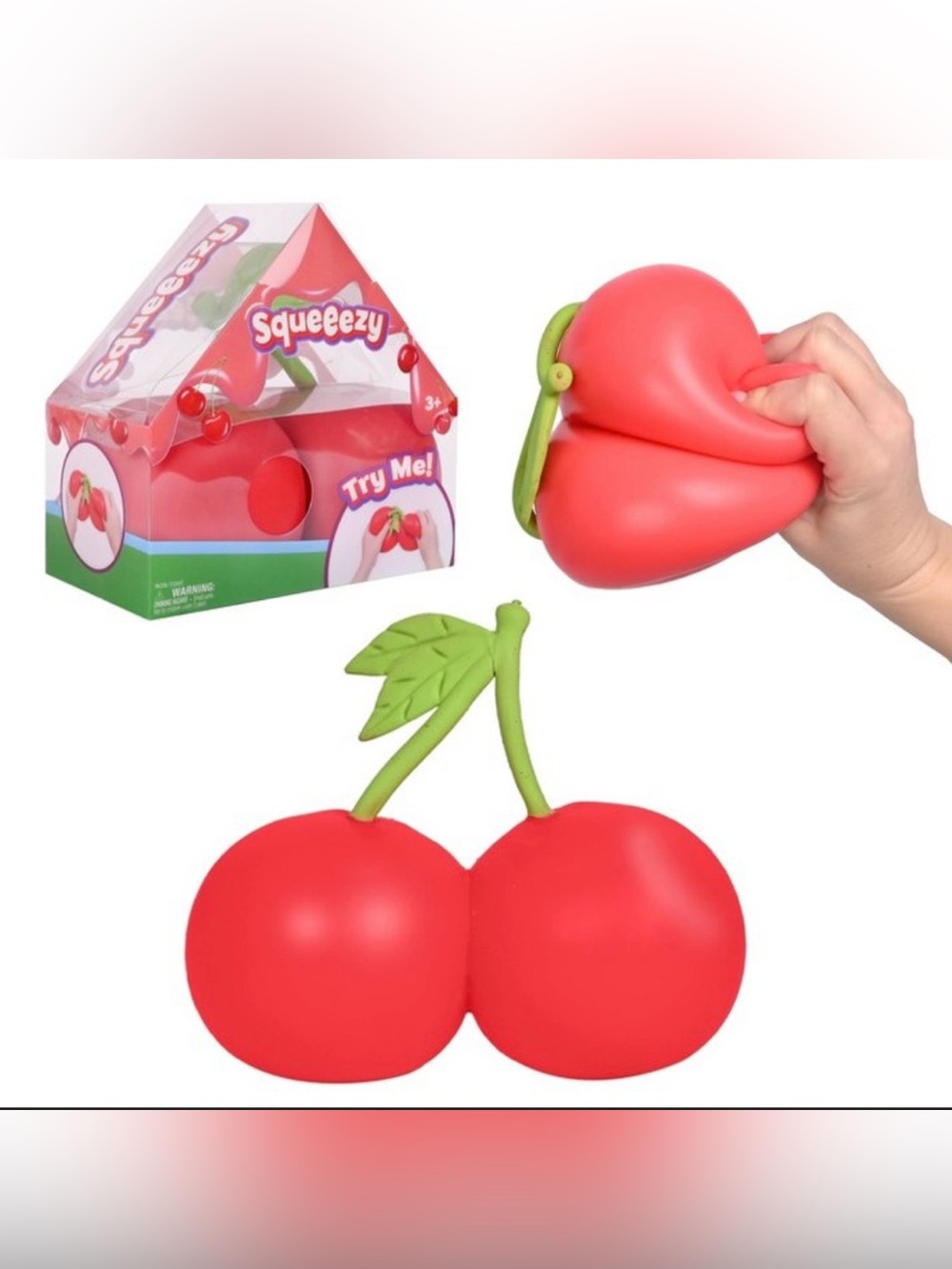 NEW Squishy Sunny Days Toymendous Cherries 5.5 Inch Squeezy Cherry Rare Viral 🍒